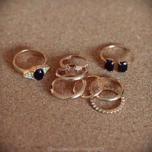 Gold and Black stackable Rings